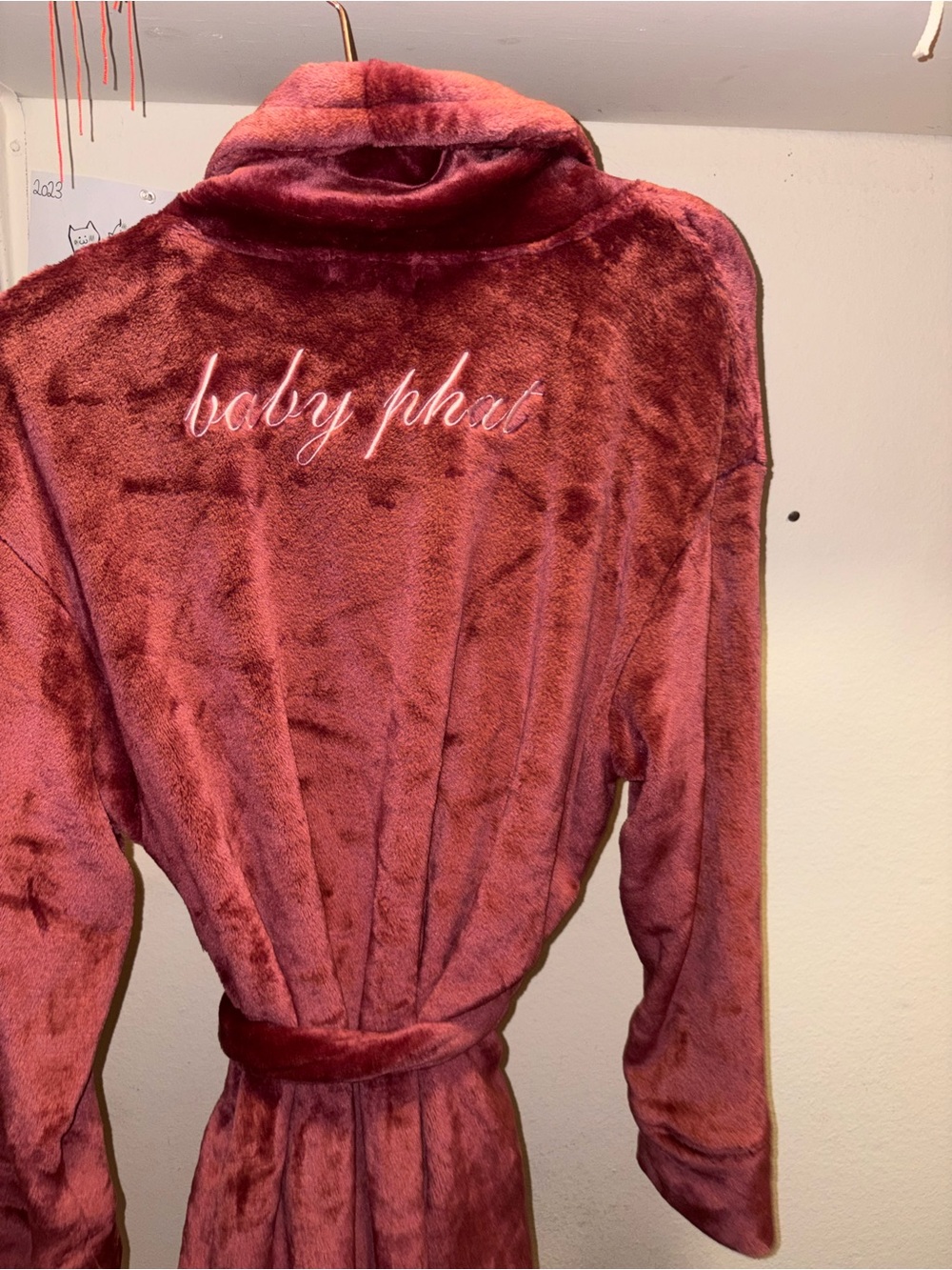 Baby Phat Plush Wrap Robe in Rosewood
